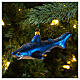 Tubarão-branco adorno vidro soprado para árvore Natal s2