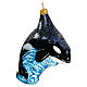 Killer whale, Christmas tree decoration in blown glass s4