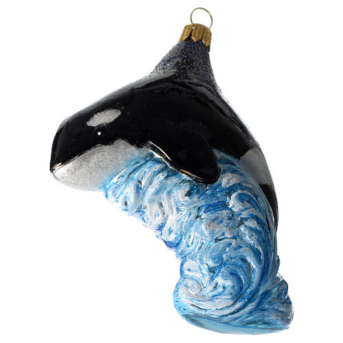 Orca Christmas tree blown glass decoration online sales on