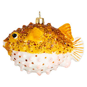 Puffer fish, Christmas tree decoration in blown glass