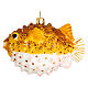 Puffer fish, Christmas tree decoration in blown glass s1