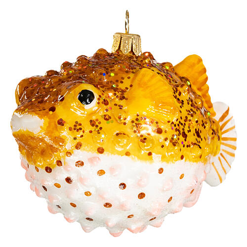 Puffer Fish Christmas ornament blown glass 4
