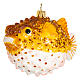 Puffer Fish Christmas ornament blown glass s5