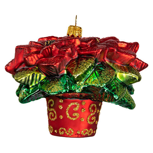 Poinsettia, Christmas tree decoration in blown glass 1
