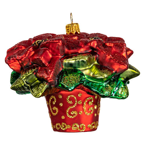 Poinsettia, Christmas tree decoration in blown glass 3