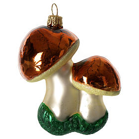 Pilze, Weihnachtsbaumschmuck aus mundgeblasenem Glas