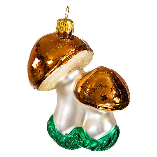 Cogumelos adorno em vidro soprado para árvore Natal 3