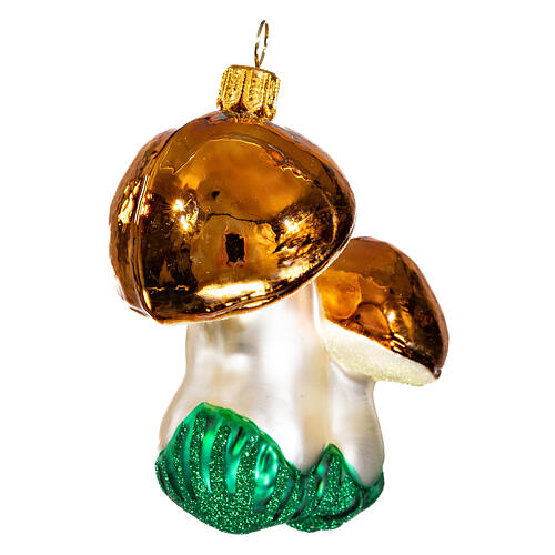 Mushroom blown glass Christmas ornament 4
