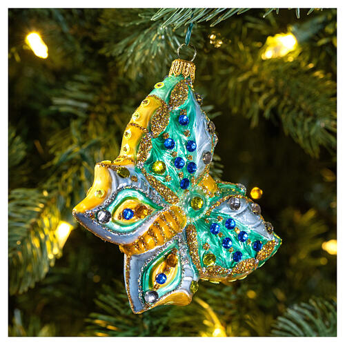 Papillon décoration verre soufflé Sapin Noël