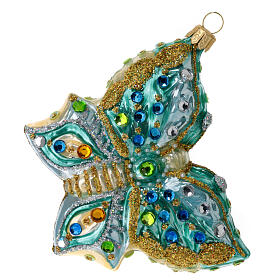 Butterfly Christmas tree blown glass decoration