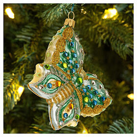 Butterfly Christmas tree blown glass decoration