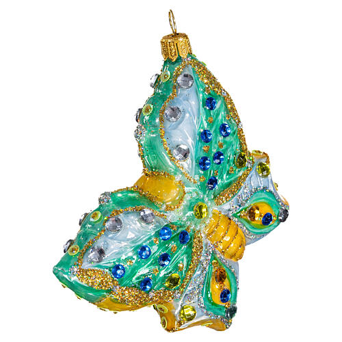 Butterfly Christmas tree blown glass decoration 4