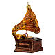 Gramophone, Christmas tree decoration in blown glass s4
