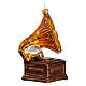 Gramophone, Christmas tree decoration in blown glass s5