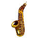 Saxophone, Christmas tree decoration in blown glass s1