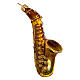 Saxophone, Christmas tree decoration in blown glass s3