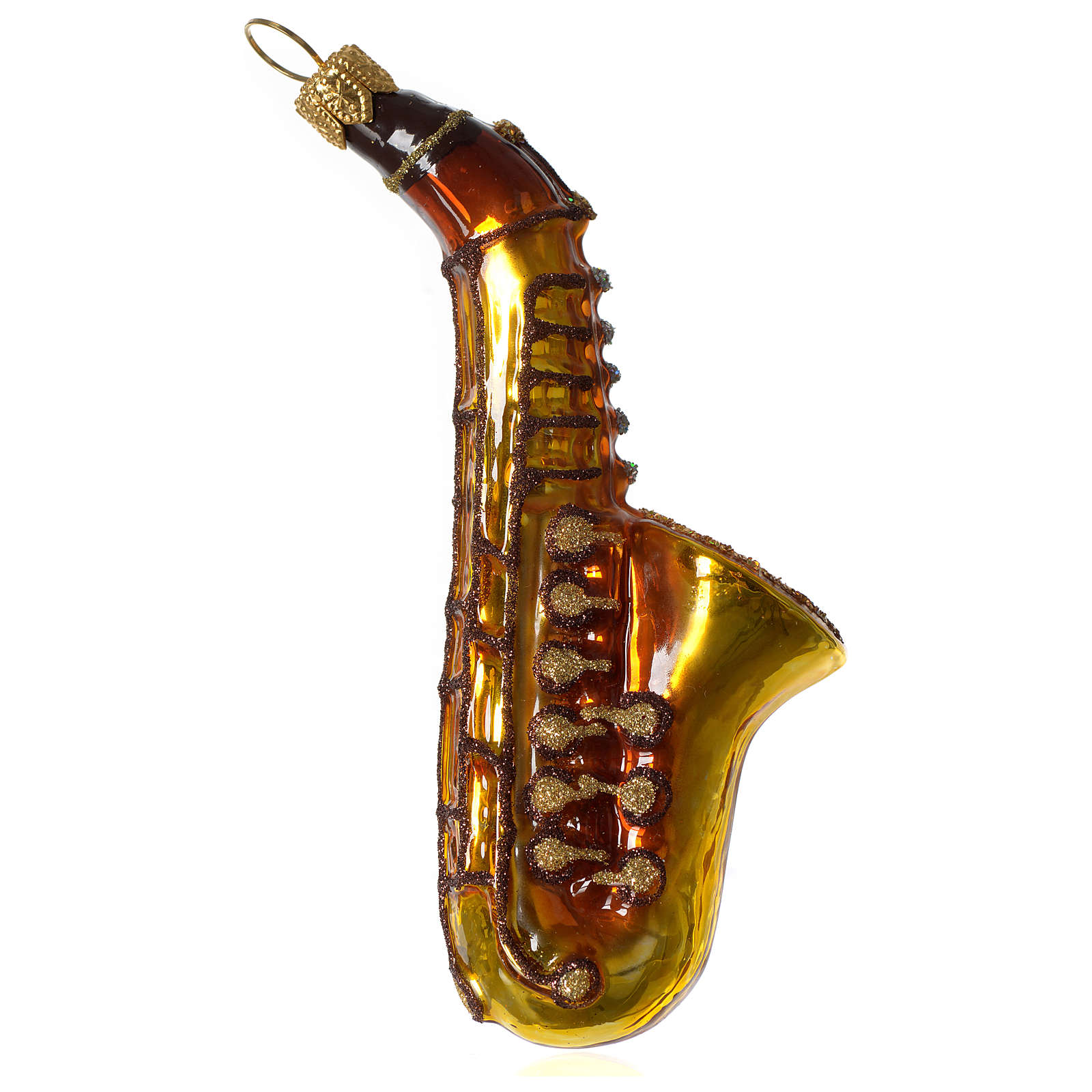Saxophone Christmas ornament in blown glass online sales on