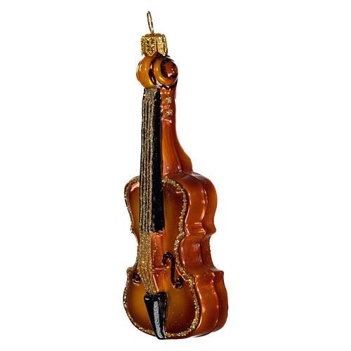 Violin, Christmas tree decoration in blown glass 3
