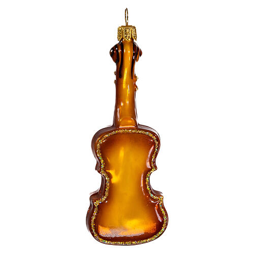 Violino adorno em vidro soprado para árvore Natal 5