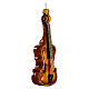 Violino adorno em vidro soprado para árvore Natal s4