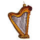 Harpa adorno em vidro soprado para árvore Natal s1