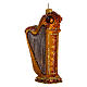 Harpa adorno em vidro soprado para árvore Natal s5