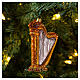 Harp blown glass Christmas tree ornament s2