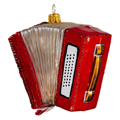 Accordion, Christmas tree decoration in blown glass 3