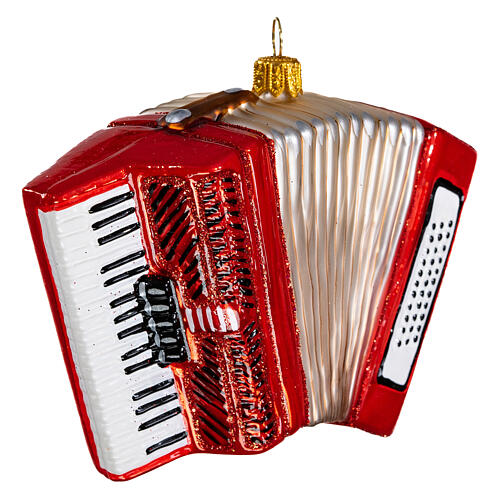 Accordion, Christmas tree decoration in blown glass 4