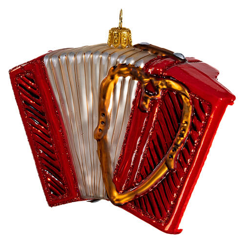 Accordion, Christmas tree decoration in blown glass 5