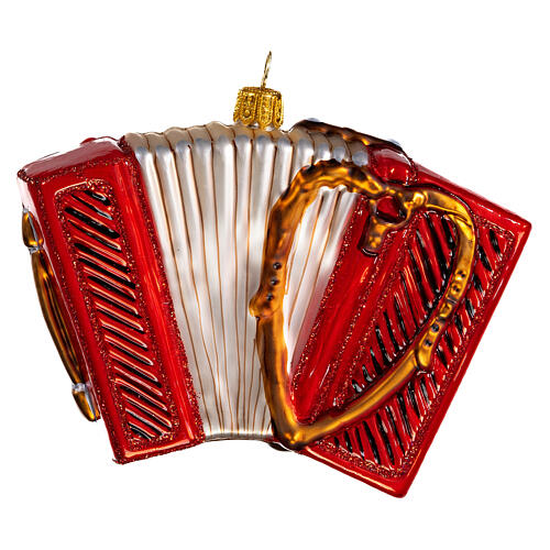 Accordion, Christmas tree decoration in blown glass 6