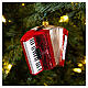 Accordion, Christmas tree decoration in blown glass s2