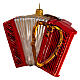Accordion, Christmas tree decoration in blown glass s5