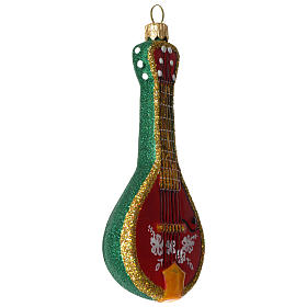 Folk Mandolin blown glass Christmas ornament