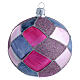 Palline di Natale vetro a rombi viola fucsia 100 mm 4 pz s2