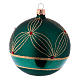 Blown glass Christmas balls 10 cm, green with gold design, 4 pcs s2