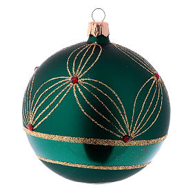 Boules pour Sapin Noël verre vert et or 100 mm 4 pcs