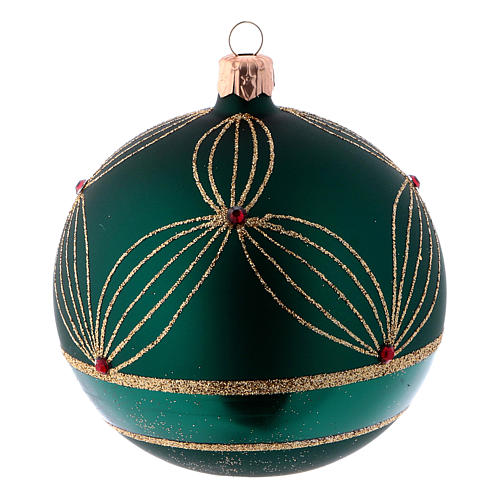 Bolas para árvore de Natal vidro verde e ouro 100 mm 4 peças 4