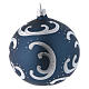 Weihnachtskugeln aus Glas 4er-Set Grundton Blau mit silbernen Verzierungen 100 mm s3