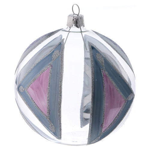 Bola árvore de Natal vidro transparente com adornos 100 mm 2