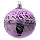 Christmas ball in lilac glass with silver decoration 100 mm s1