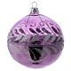 Christmas ball in lilac glass with silver decoration 100 mm s2