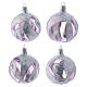 Christmas ball in transparent glass with ice effect decoration 80 mm 4 pieces s1