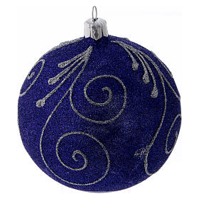 Purple ball Christmas ornament with glitter 10 cm