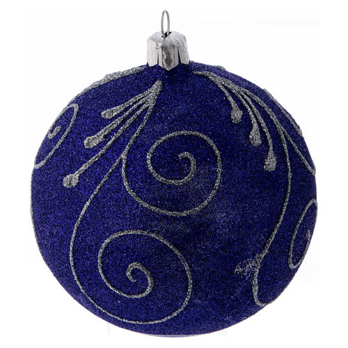 Purple ball Christmas ornament with glitter 10 cm 1