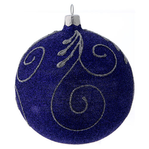 Purple ball Christmas ornament with glitter 10 cm 3