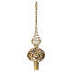 Transparent Christmas tree topper gold decoration and colored gems 36 cm s3