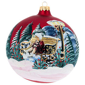 Bola de vidrio con paisaje navideño y niña 150 mm