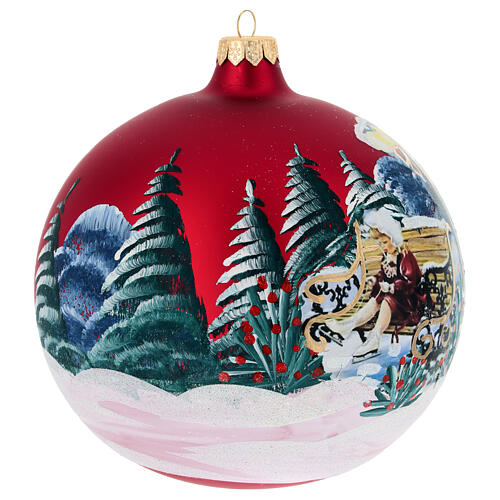 Bola de vidrio con paisaje navideño y niña 150 mm 4