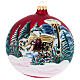 Boule verre avec paysage Noël et petite fille 150 mm s1